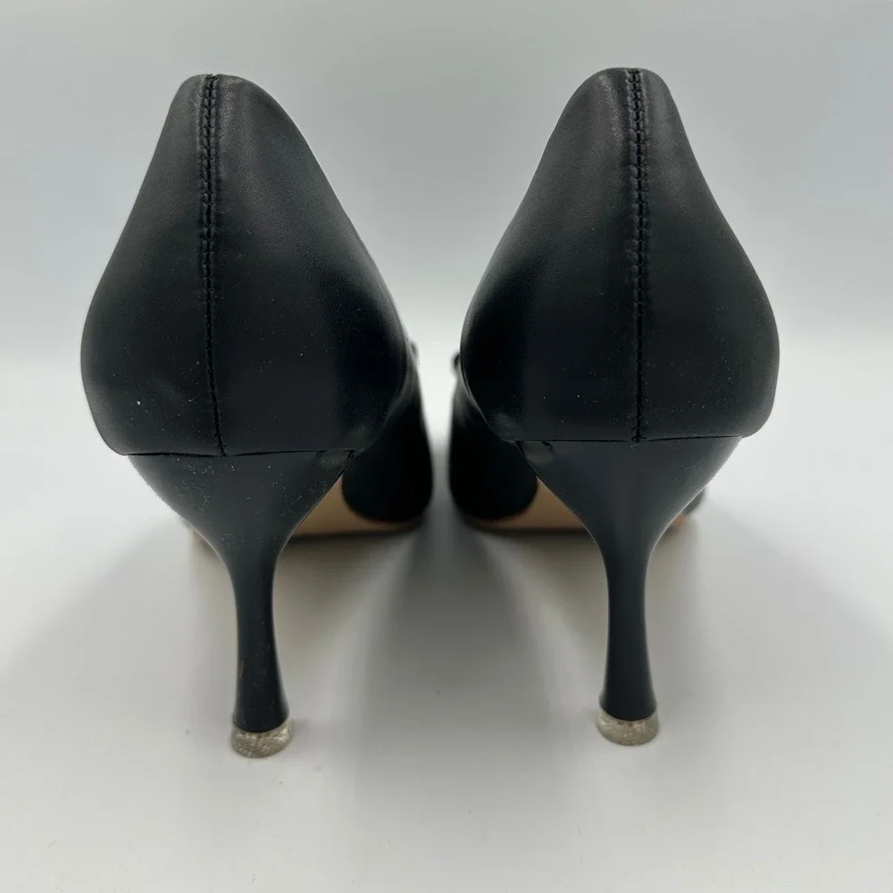 C.Paravano Pointed Toe Pumps Women 42 / 11.5 Black NIB Buckle Pump Heel‎ Chic